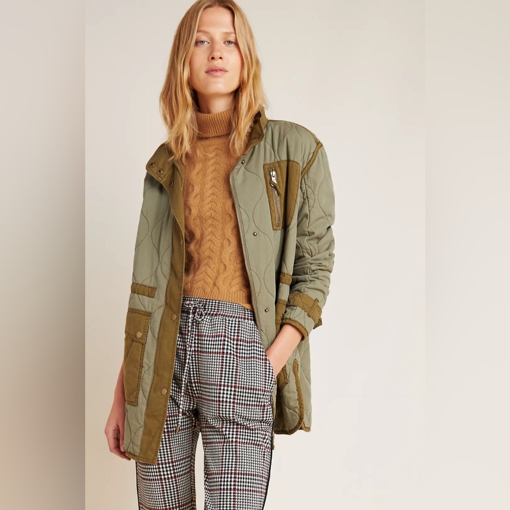 Anthropologie military quilted jacket XS - Picture 2 of 5